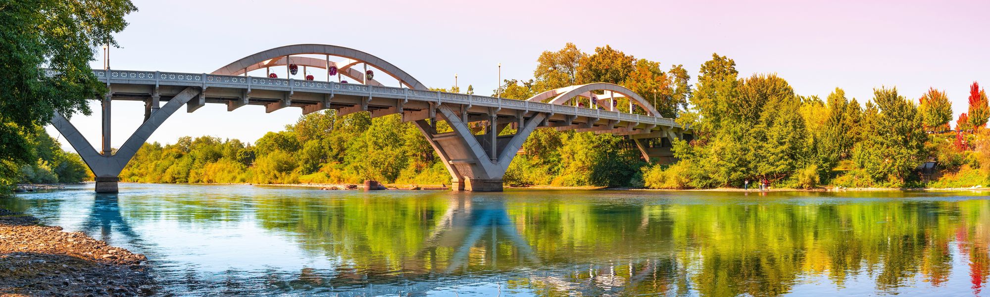 Caveman Bridge over the Rogue River in downtown Grants Pass